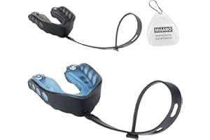 HIAARO 2-Pack Football Mouthguard with Straps and Case, Youth Sports Mouth Guard for Rugby, Hockey, Boxing, MMA, Basketball, Size S