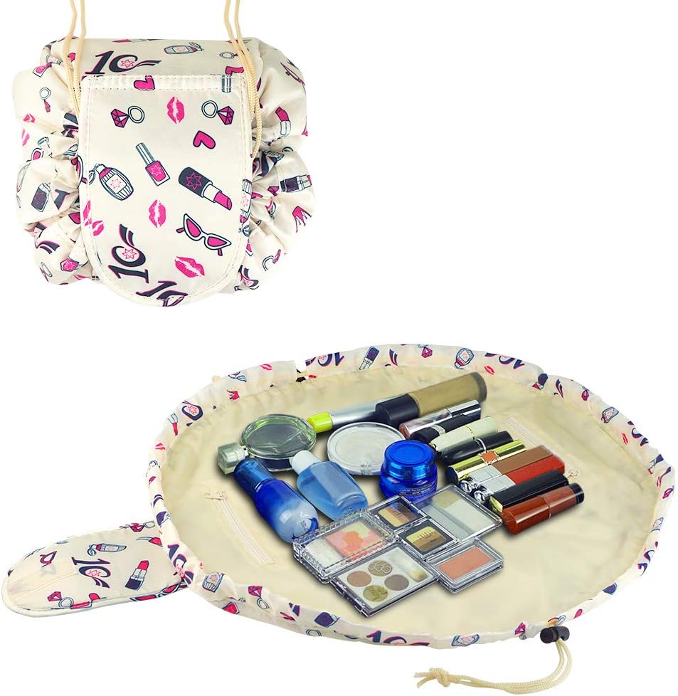 Drawstring Cosmetic Bag Multifunction Toiletry Bag Portable Makeup Pouch Waterproof Travel Hanging Organizer Bag for Women