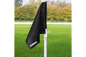 FORZA Corner Flags (Pack of 4) | Durable Polyester Soccer & Sports Field Flags for Training & Match Use - Standard and Pro Options (Poles Not Included) (Black, Standard)