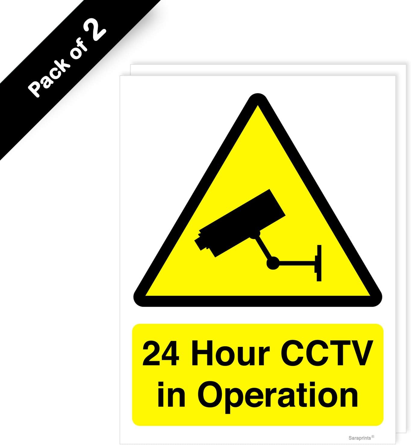 Pack of 5 CCTV Signage, Security Signs Deter Burglars 150mm x 200mm Self Adhesive Vinyl V1084 - Image 3