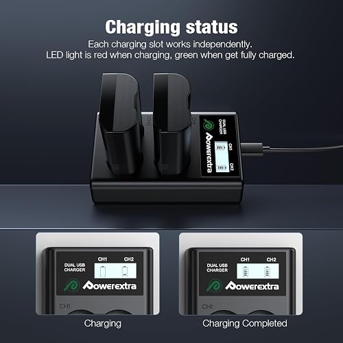 Buy Powerextra EN-EL15a EN-EL15b EN-EL15c Battery And Dual USB Charger Compatible With Nikon D780, Z6, Z7, D850, D810, D810A, D800, D800E, D7500, D7200, D7100, D7000, D750, D810, D610, D600, 1v1 Cameras Online