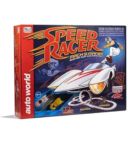 Amazon.com: Auto World 17' Speed Racer Mach 5 Mania Slot Race Set