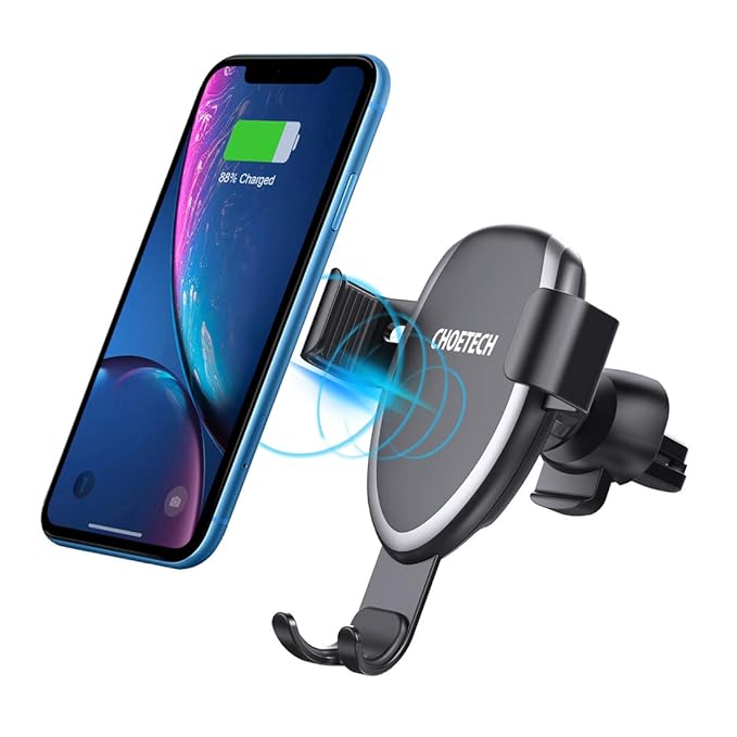 7.5W/10W Wireless Charger Auto,CHOETECH Qi Auto Handyhalterung, Lüftung Kfz Induktive Ladestation,Schnellladegerät für iPhone