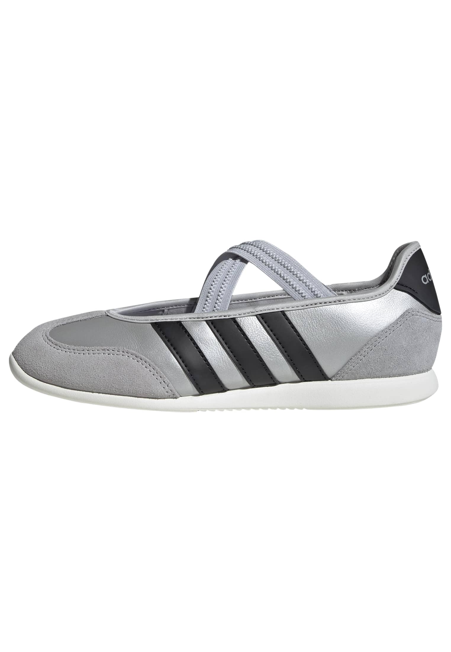 adidas Women's Barreda Mary Jane, Silver Metallic/Black/Off White