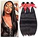 Brazilian Straight Virgin Hair 3 Bundles 8A 100% Unprocessed Human Hair Bundles Remy Hair Natural Color (14 16 18)