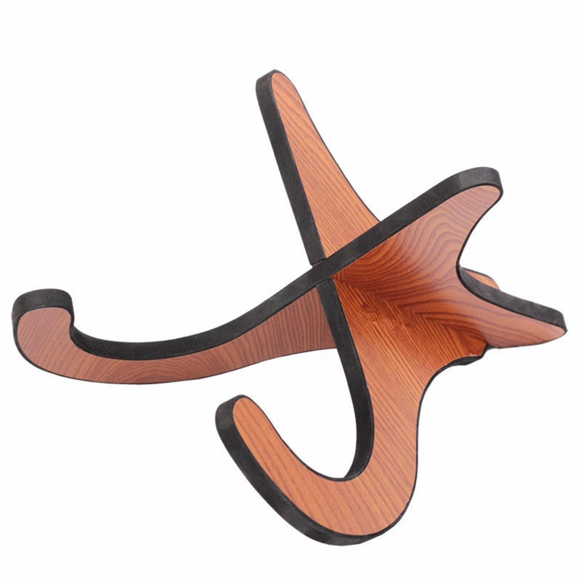 CAIHONG Ukulele Stand Floor Wooden - Universal X Frame Portable Sturdy Stand Detachable for Ukelele, Mandolin, Violin and Banjo - Brown