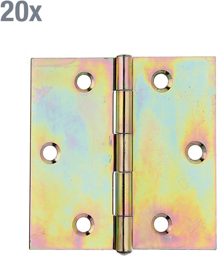 Hinge Rectangular 70 x 69,5 mm / 20 STK. Oberflaeche: galvanisch Gelb verzinkt, Yellow-galvanised, 70 x 70 mm - Image 3