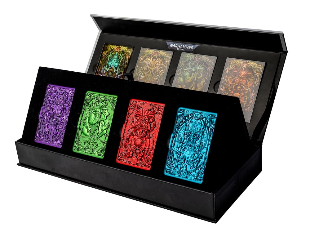AAA Merchandise Warhammer 40,000 Imperial Tarot Ingot Gods 4‑Pack – Officially Licensed Metal Collectible Set, Display Pieces, Gift for Warhammer Fans