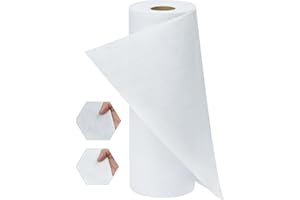 PLANTIONAL Iron-On Fusible Fleece Interfacing: 11.8 Inches x 10 Yards Lightweight One-Sided Loft Iron On Fusible Fleece White for Quilting Tote Bags and Home Decor