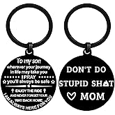 YYQX Son Gifts from Mom Dad to Son keychain Teen Adult Sons Birthday Graduation Christmas Gifts Keyring