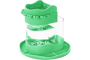 Flumy All-in-one Paint Brush Cleaner Rinse Cup, Silicone Paint Brush Holder, Painting Supplies, Watercolor Cup with Cleaning System, Paint Brush Cup for Studio, Classroom, Gifts for Artists (Green)