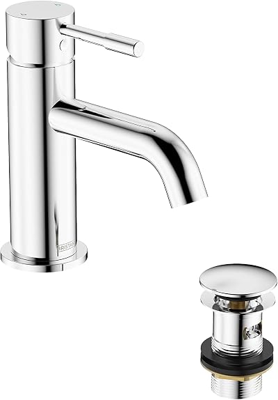 Bristan Mila Basin Mixer Tap with Clicker Waste Chrome MI BAS C