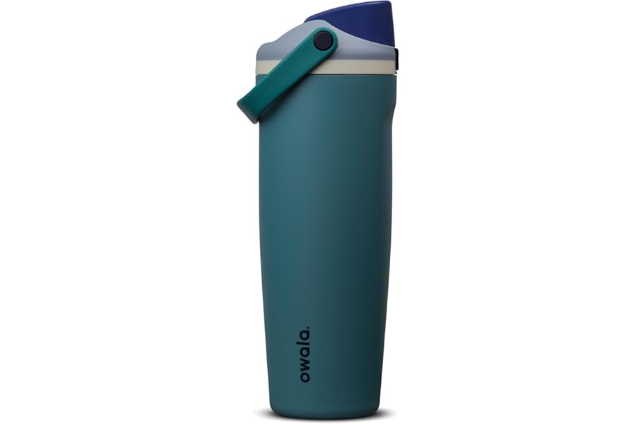 Owala FreeSip Sway Insulated Stainless Steel Water Bottle with Two-Way Spout, Built-In Straw and Bucket Handle, Made for Travel, School, and Sports, 30oz, BPA Free, Leak Proof, Denim