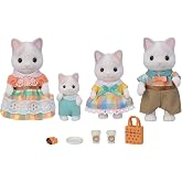 Calico Critters - Latte Cat Family - Dollhouse Figures | Warm caramel-colored flocked kittens and parents - poseable figures that bring cafe-cozy charm to storytelling play, Ages 3+