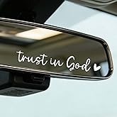 6Pcs Trust in God Mirror Stickers,Rearview Mirror Decal,Laptop Sticker,Trust in God Stickers for Window,Tumbler, and Water Bottle(White)