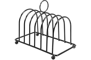 PartyKindom Stainless Steel Multifunctional Bread Rack Toast Holder Rack for Kitchen and Dining Room: Multi-Functional Toast for Sliced Bread and Book Storage Space-Saving