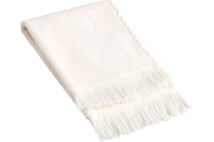 The Holy South - Fringed Reversible Fingertip Hand Towel (Size 11" W x 18" L) Terry Cotton Washcloth Set for Face and Bathroom use. (3, Natural)