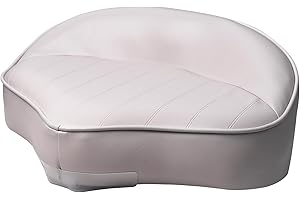 Vancus Casting Boat Seats, Marine-Grade Vinyl Exterior, Universal Seat, 15 inches W x 11 inches D x 6 inches H, White