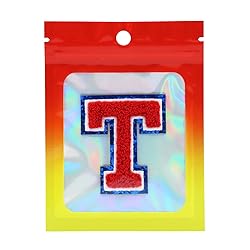 Iron on Letter T Chenille Patches for Backpacks, 2
