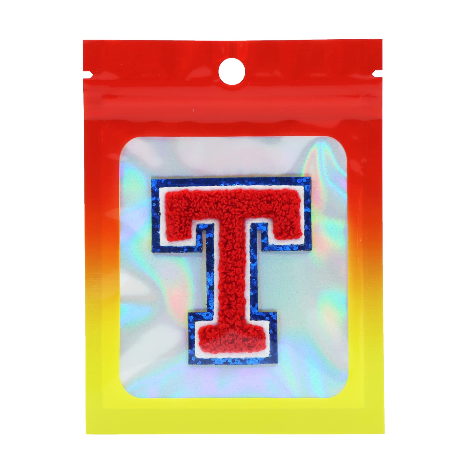 Iron on Letter T Chenille Patches for Backpacks, 2