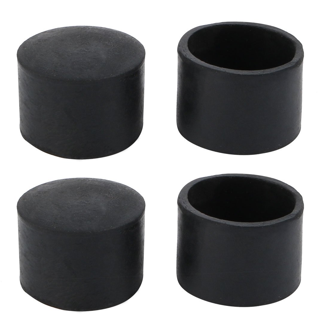 sourcingmap 4pcs Furniture Desk Chair Round Rubber Leg Tip Cap 32mm Inner Diameter Black