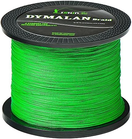 JIMEI Braided Fishing Line by DYMALAN: 4-Strand Line, Abrasion Resistant PE Material for Durability, Zero Stretch & Low Memory, Extra Thin Diameter, Suitable for Saltwater &Freshwater