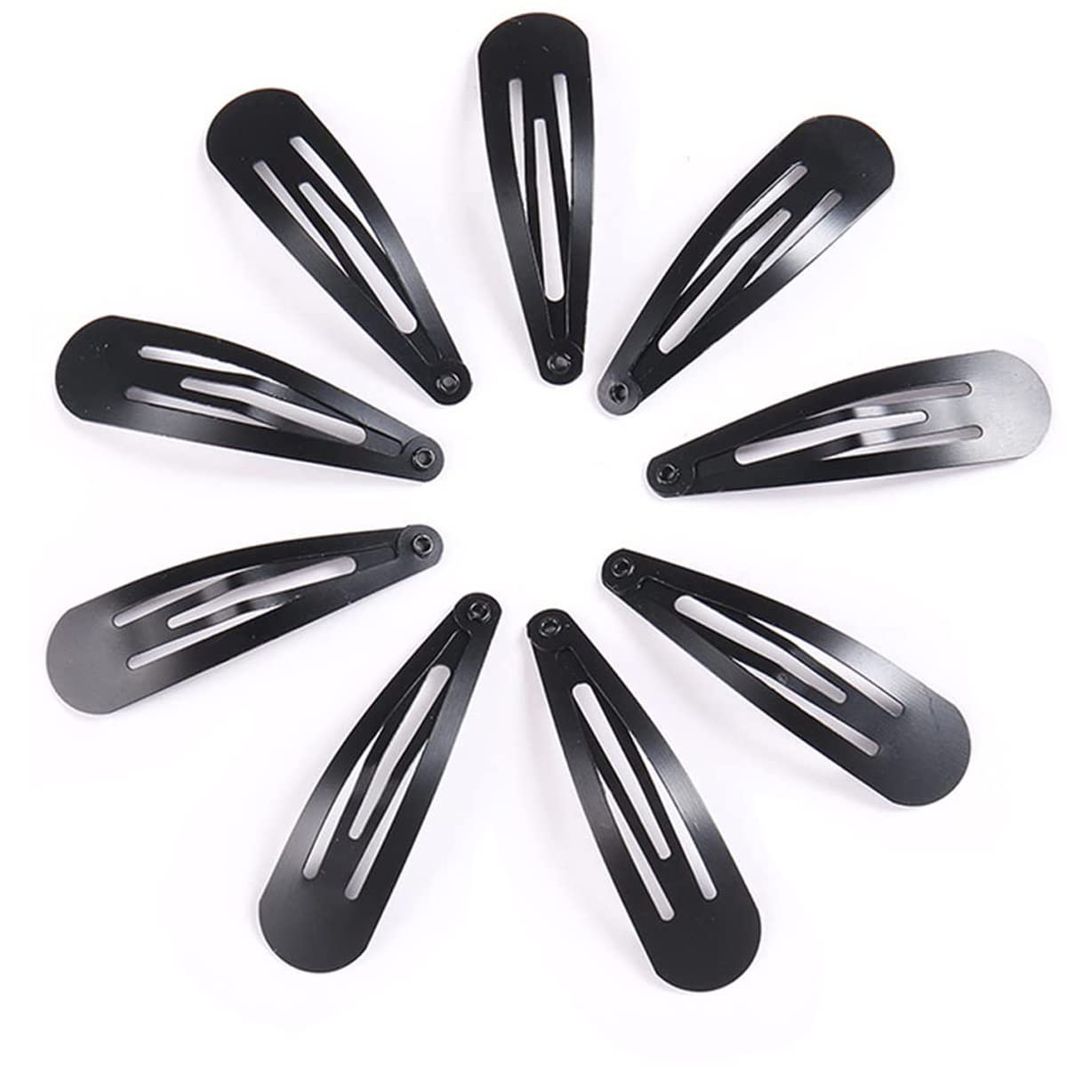 Photo 1 of 12 Pieces Snap Hair Clips for Women, Hair Barrettes 2 Inch Metal Black Hair Clip for Girls Kids Teens Hair Accessories