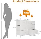 CAIYUN 7-Drawer Chest of Drawers Tall White Fabric Storage Dresser view 2