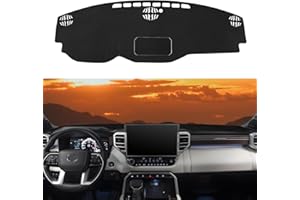 Rilsen Dash Cover Custom Fit for Toyota Tundra 2022 2023 2024 Dashboard Cover Nonslip Dash Mat Protector Sunshade No Glare Black (Without HUD)