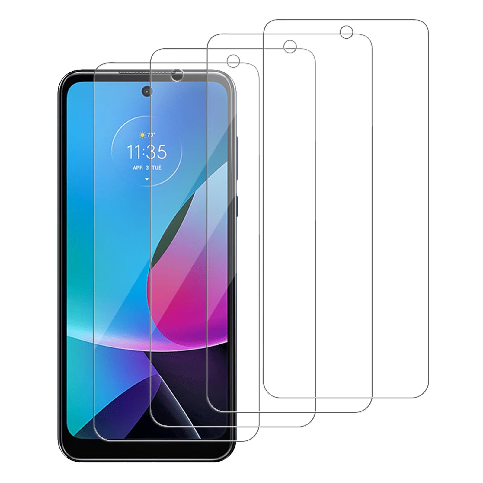 iCsapr 4 Pack Glass Screen Protector Compatible for Motorola Moto G Play (2023) / XT2271 [9H Hardness]-HD Screen Tempered Glass, Scratch Resistant,Easy Install [Case Friendly]
