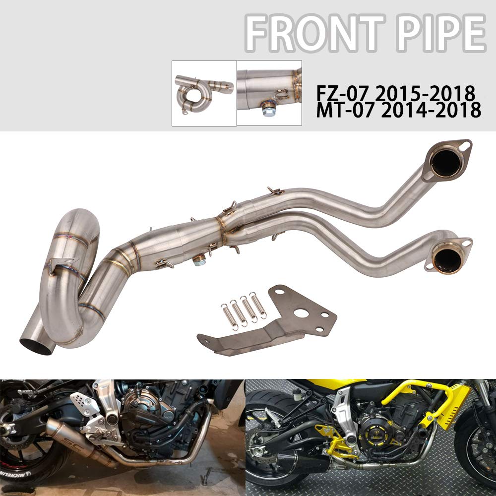 JFG RACING Motorcycle Exhaust Front Pipe Header Middle Tube Link