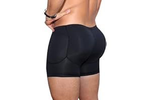 NonEcho Men Padded Underwear Briefs Boxers Men Butt Booster Hip Enhancer 4 Detachable Pads