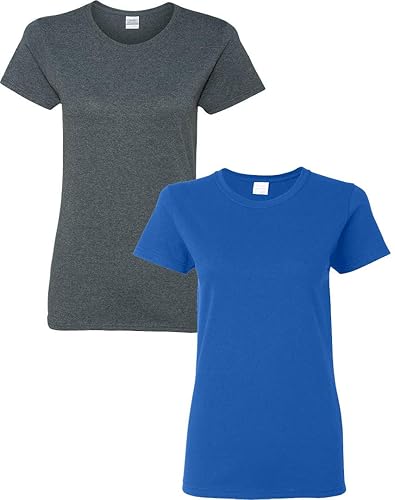 thumbnail image 2 of Gildan Women's Heavy Cotton T-Shirts 2-Pack - Soft Crew Neck Basic Tees 2 of 10