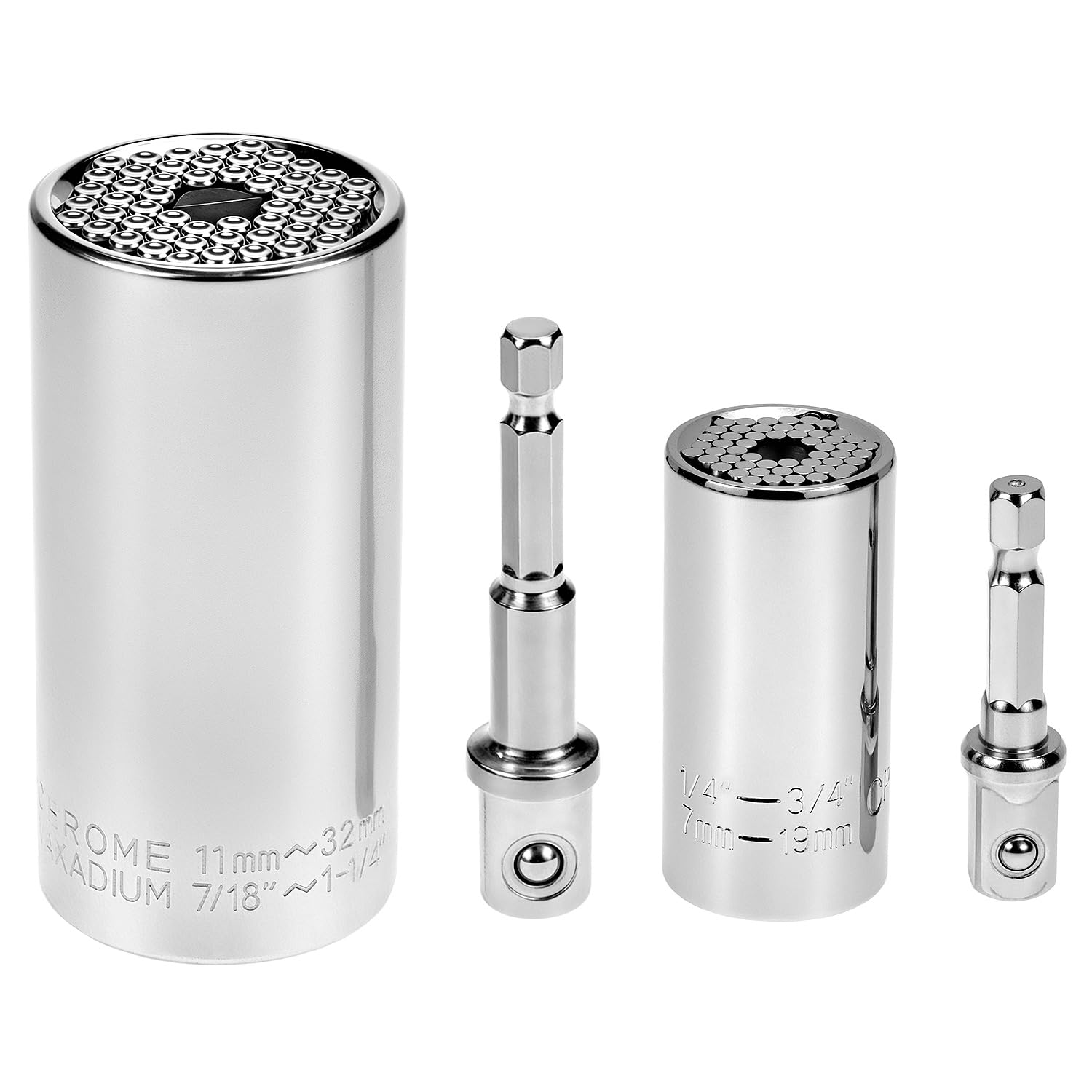 QWORK® Socket Wrench, Universal Socket, Sockets Tools Set, 11-32mm 7-19mm