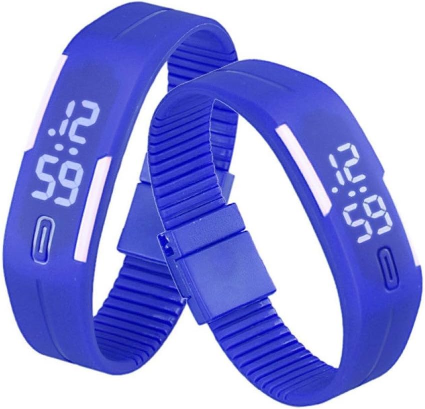 SMTSMT Unisex Rubber LED Watch Date Sports Bracelet Digital Wrist Watch