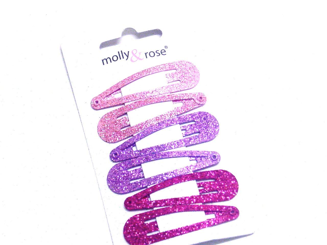 La Peach Fashions Set of 6 Gorgeous Children Pink Tonal Glitter Snap Clips - Sparkling Hair Slides for Stylish Kids