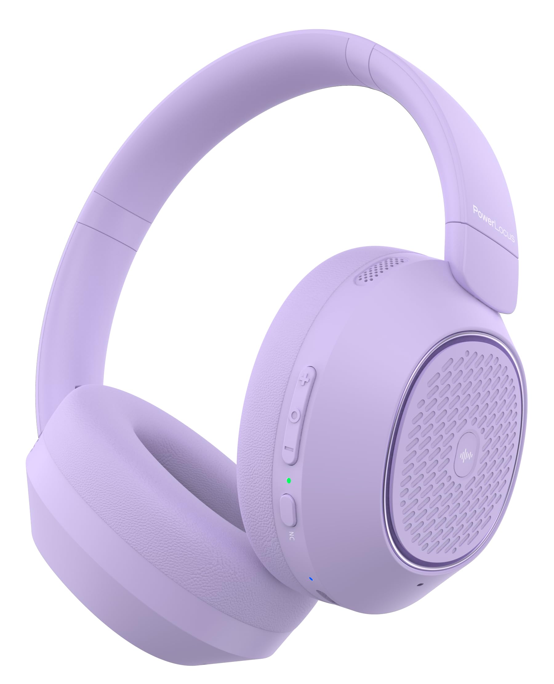 PowerLocus Hybrid Active Noise Cancelling Headphones, 60 Hours Playtime Over Ear Bluetooth Headphones, Hi-Fi Stereo Wireless Headphones with Bass Button, Foldable, with Mic for Travel,Mobile Phone,PC