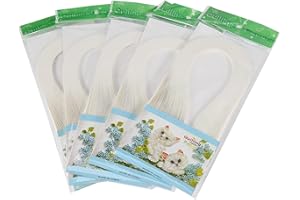 ANGGREK 600 Stripes,600 Stripes Quilling Paper 3mm Width Pure Color Origami Paper Hand Craft Decoration (White)
