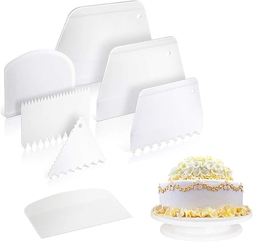 7 Pcs Cake Icing Scraper Cake Smoother Scraper Cutters Smoother Tool