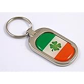 Ireland Flag Key Chain Metal Chrome Plated Keychain Key fob keyfob Irish
