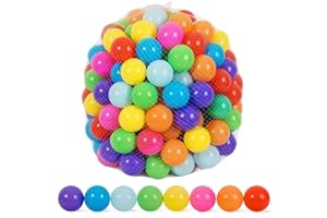 Kids Play Balls, 50 Pack, BPA-Free Plastic, Crush-Proof, Soft and Safe for Ball Pit, Playpen, Pool