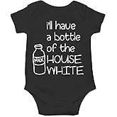 AW Fashions I Will Have A Bottle Of The House White Baby Bodysuit Cute Newborn Boys Outfit Funny Infant