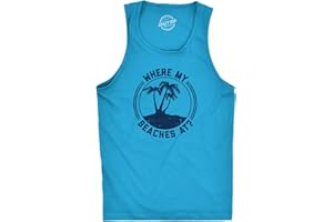 Mens Fitness Tank Where My Beaches at Tanktop Funny Summer Vacation Shirt