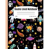Double Lined Notebook: Space Narrow Handwriting Practice Letters, Words and Sentences Lined Paper - Preschool and Kindergarten Double Lines Notebook For Kids