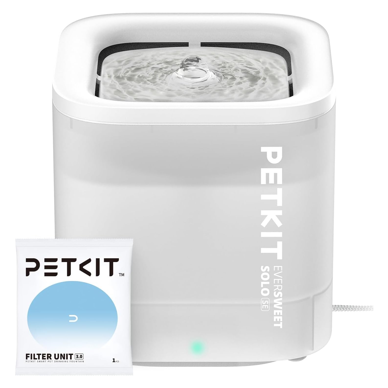 PETKIT Cat Water Fountain, EVERSWEET SOLO SE, 1.85L Ultra Quiet Automatic Cat Drinking Fountain for Indoor Use, Easy-Clean Design with Carbon Filter and Separate Base, Plug-In Cat Water Dispenser
