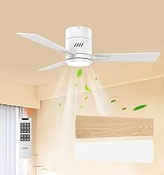 OPONL White 42 inch Ceiling Fan with Light, Remote