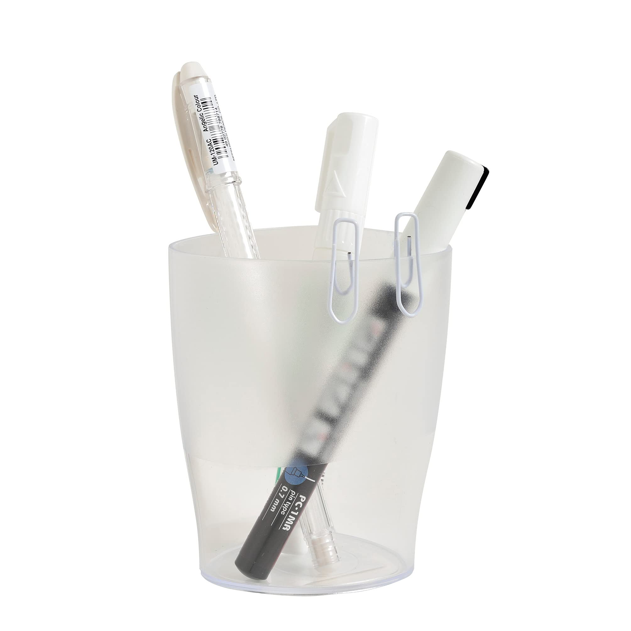 Exacompta - Ref 67623D - Office Ecopen Pen Pot - 60 x 80 x 95mm in Size, Single Compartment Design - Suitable for Organising Pens, Pencils & Accessories - Clear