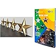 10 Piece 3.8 Inch Metal Star, Barn Star for Home Decoration, Hanging Wall Decor for House, Iron Vintage Wall Arts and Crafts, Christmas Indoor Outdoor Decorations (Golden)