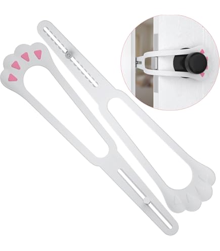 Lexziuo 2PCS Cat Latch For Door - Pet Proof Door Openers For Cats, Safety Gate Locks For Bedroom, Kitchen & Living Room, Durable Pet Accessory