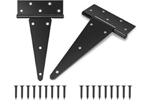 DURIGID 2 Pack 10 Inch Hinges Heavy Duty Gate Door Hinges for Wood, Vinyl and Metal Gates, T Strap Gate Hinges Used for Medium Sized Doors, Boxes, Providing a Good Balance Between Strength and Size